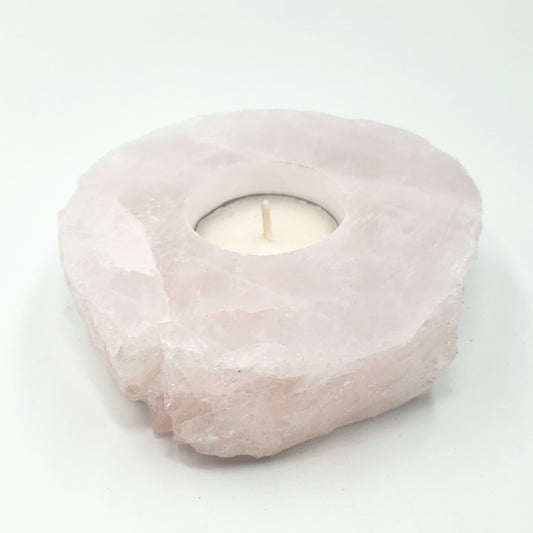 Rose Quartz Candle Holder Polished