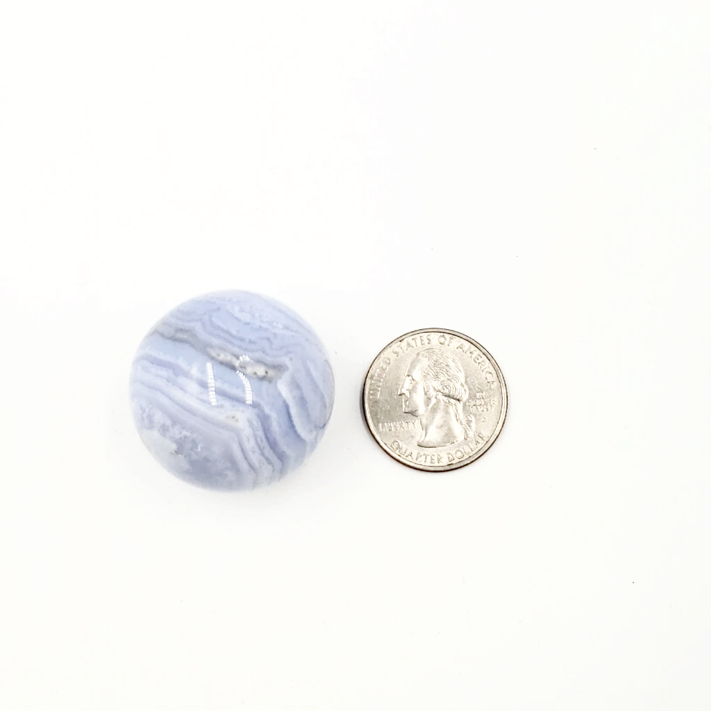 Blue Lace Agate Sphere 31.7 mm 43.5 g