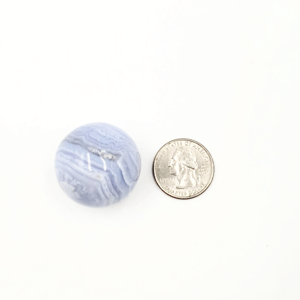 Blue Lace Agate Sphere 31.7 mm 43.5 g