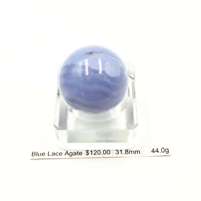Blue Lace Agate Sphere 31.8 mm 44.0 g