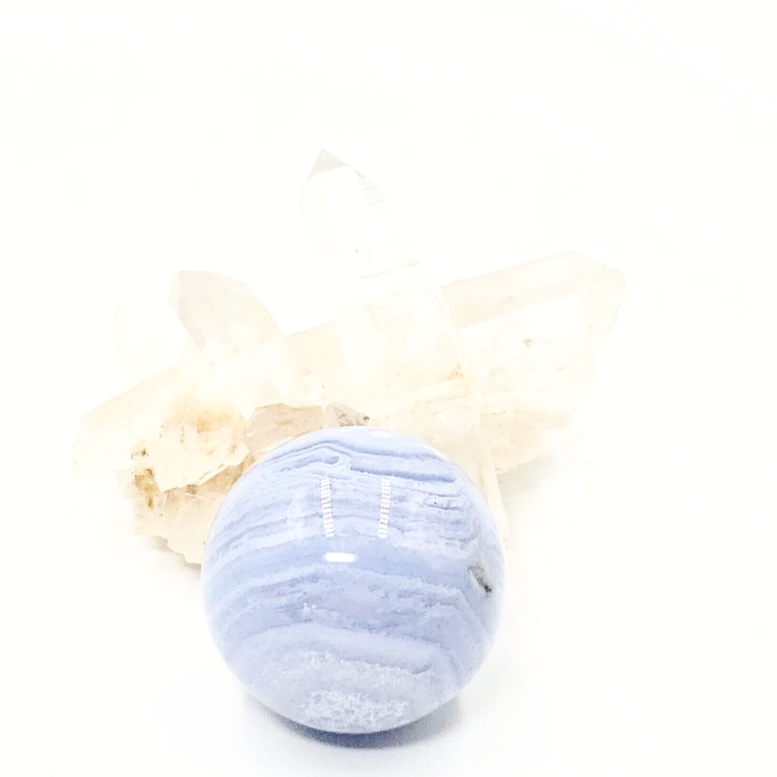 Blue Lace Agate Sphere 27.7 mm 29.2 g