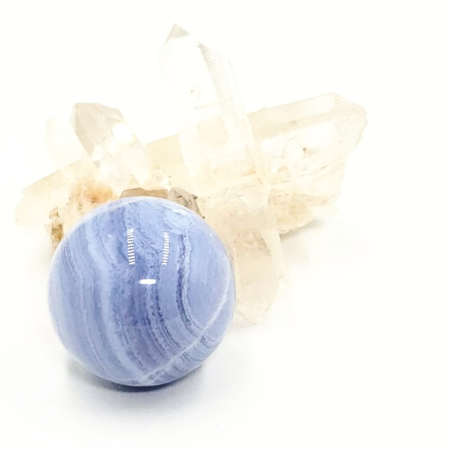 Blue Lace Agate Sphere 27.6 mm 28.8 g - Spheres
