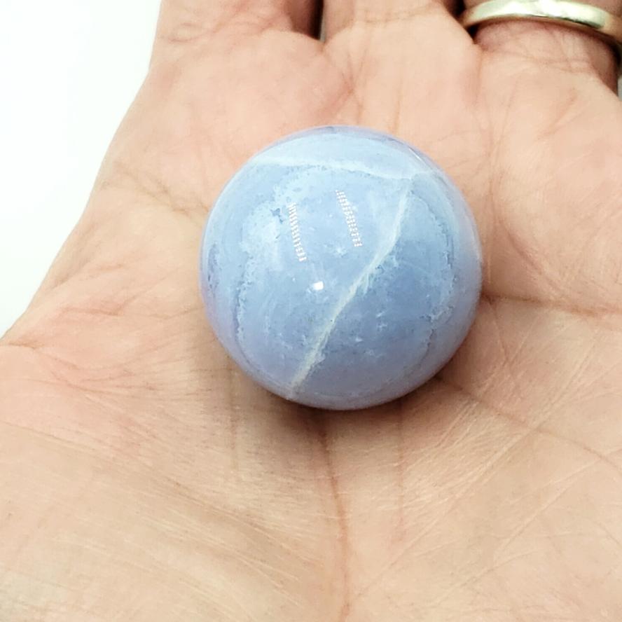 Blue Lace Agate Sphere 27.6 mm 28.8 g - Spheres