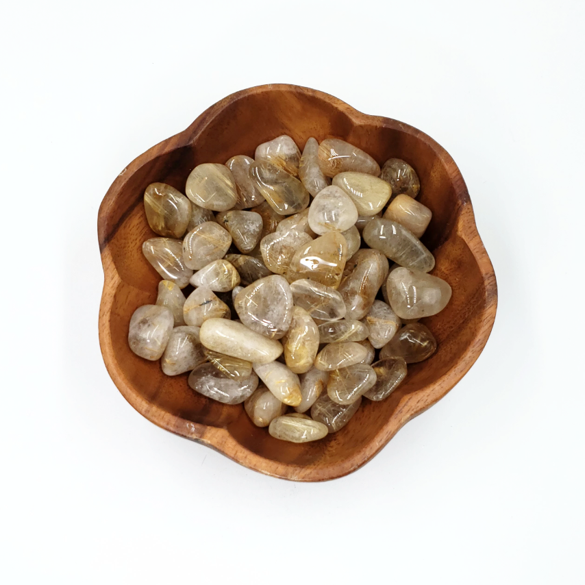 Rutilated Quartz Tumbled Stone - Tumbled Stones
