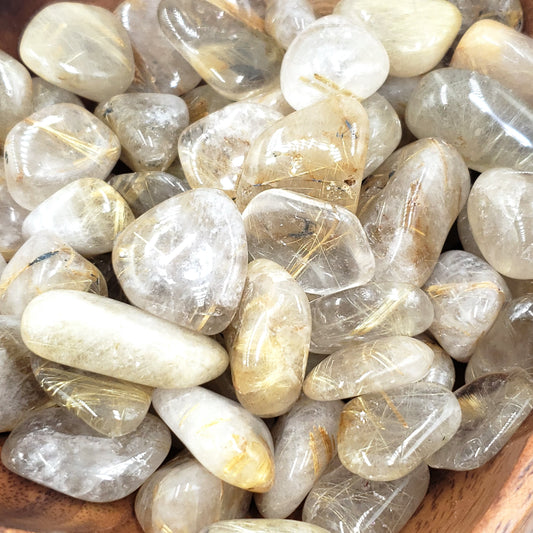 Rutilated Quartz Tumbled Stone - Tumbled Stones