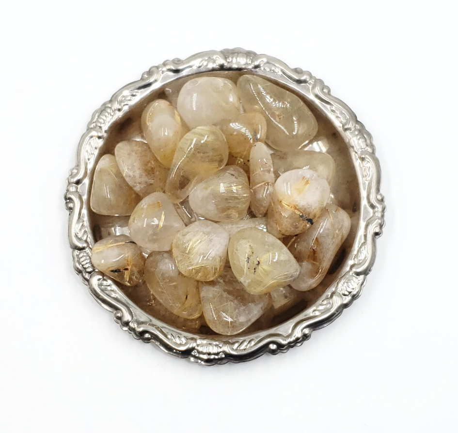 Rutilated Quartz Tumbled Stone - Tumbled Stones