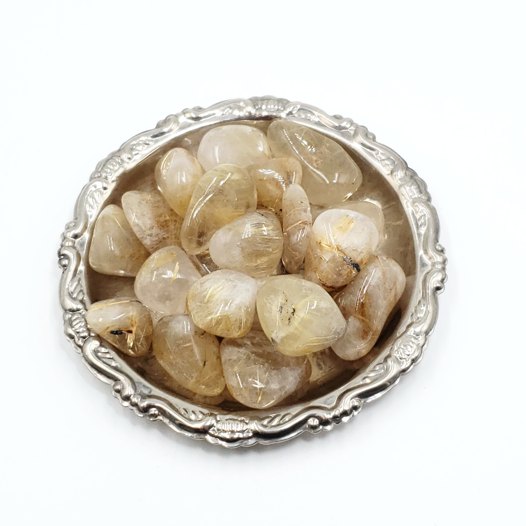 Rutilated Quartz Tumbled Stone - Tumbled Stones