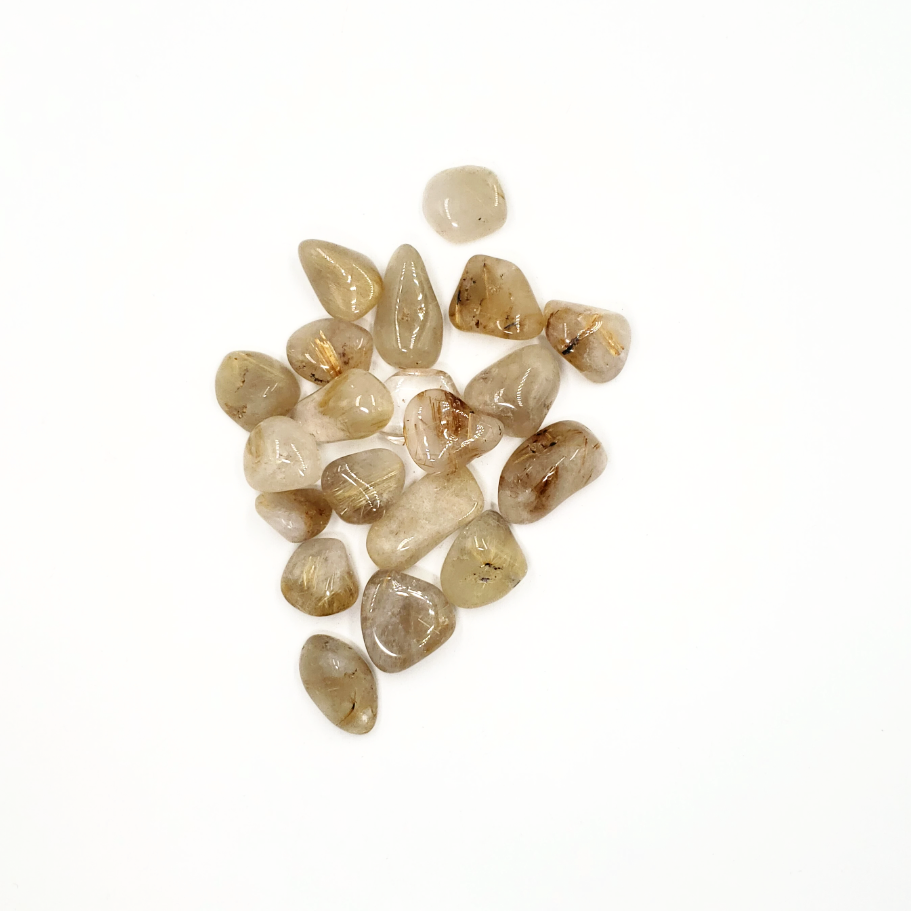 Rutilated Quartz Tumbled Stone - Tumbled Stones