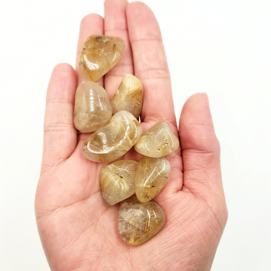 Rutilated Quartz Tumbled Stone - Tumbled Stones