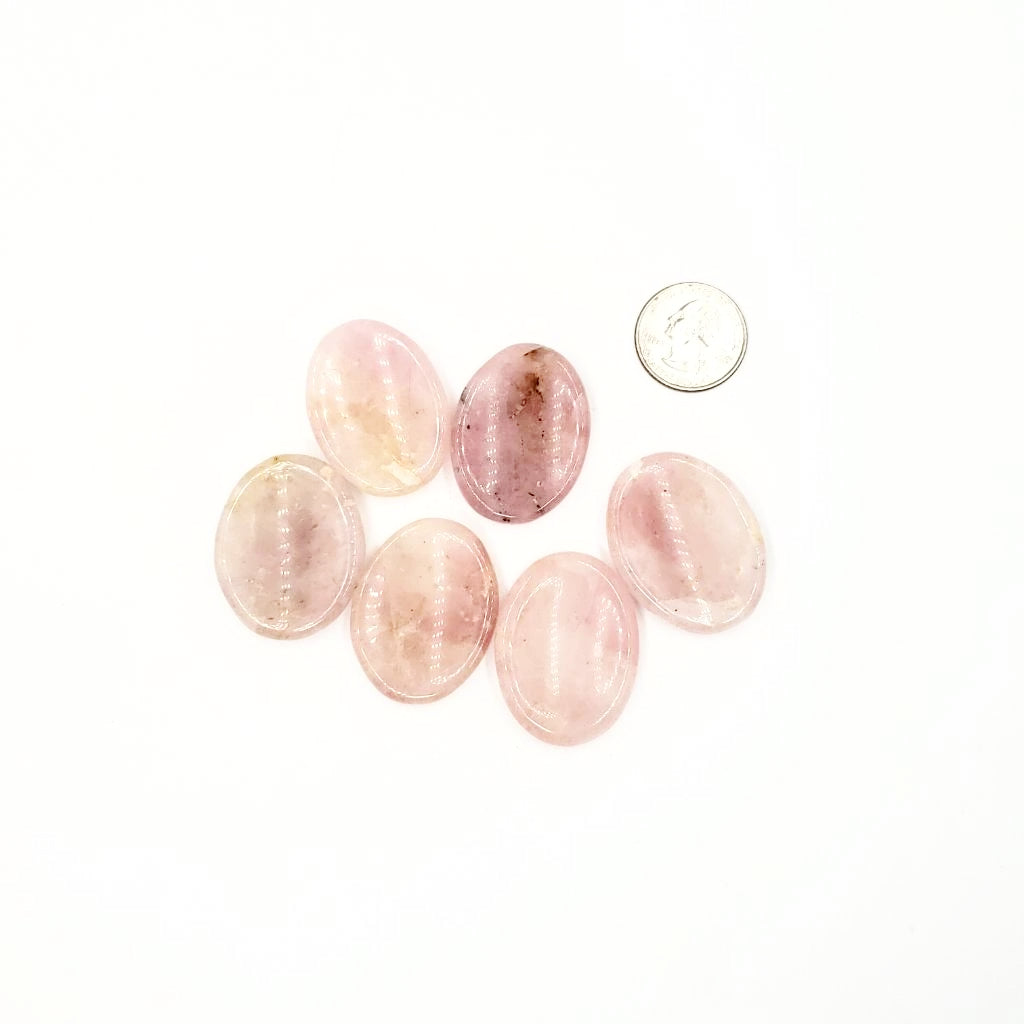 Rose Quartz Palm Stone Smooth Stone Round Stone Worry Stone - Palm/Worry Stones