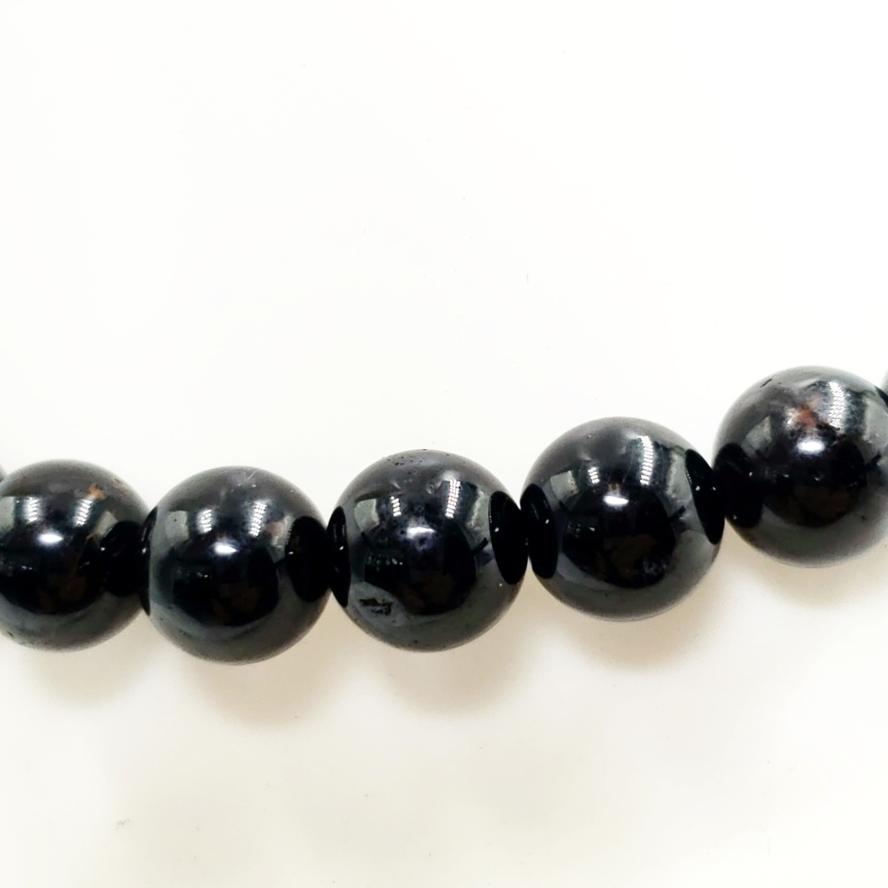 Black Tourmaline Bead Bracelet 8mm - Bracelet