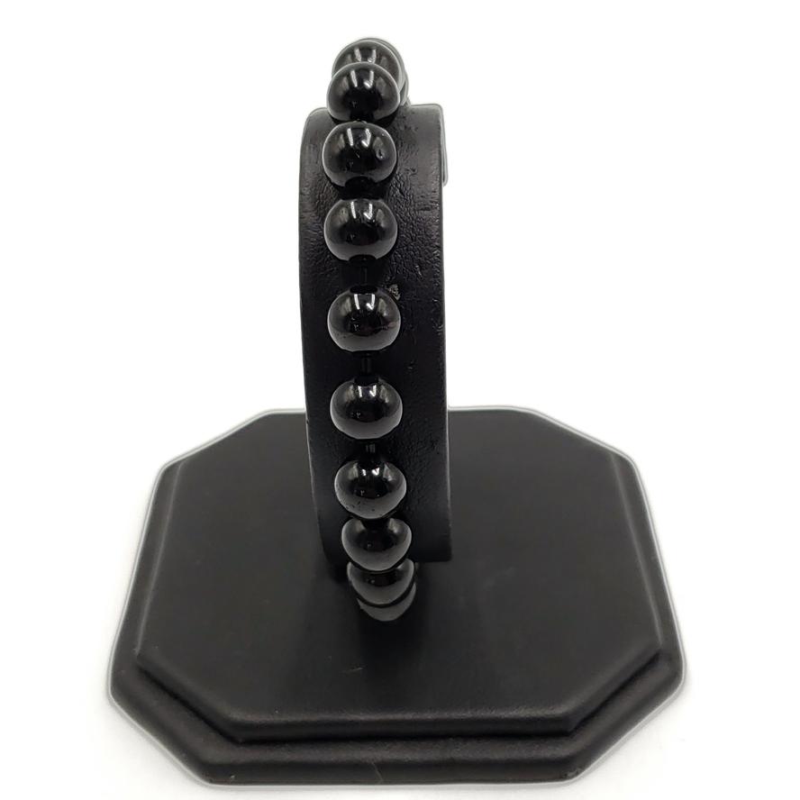 Black Tourmaline Bead Bracelet 8mm - Bracelet