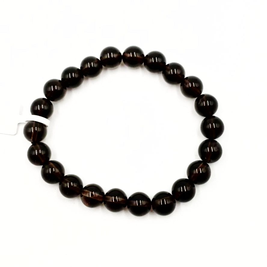 Smoky Quartz Bead Bracelet 8mm - Bracelet