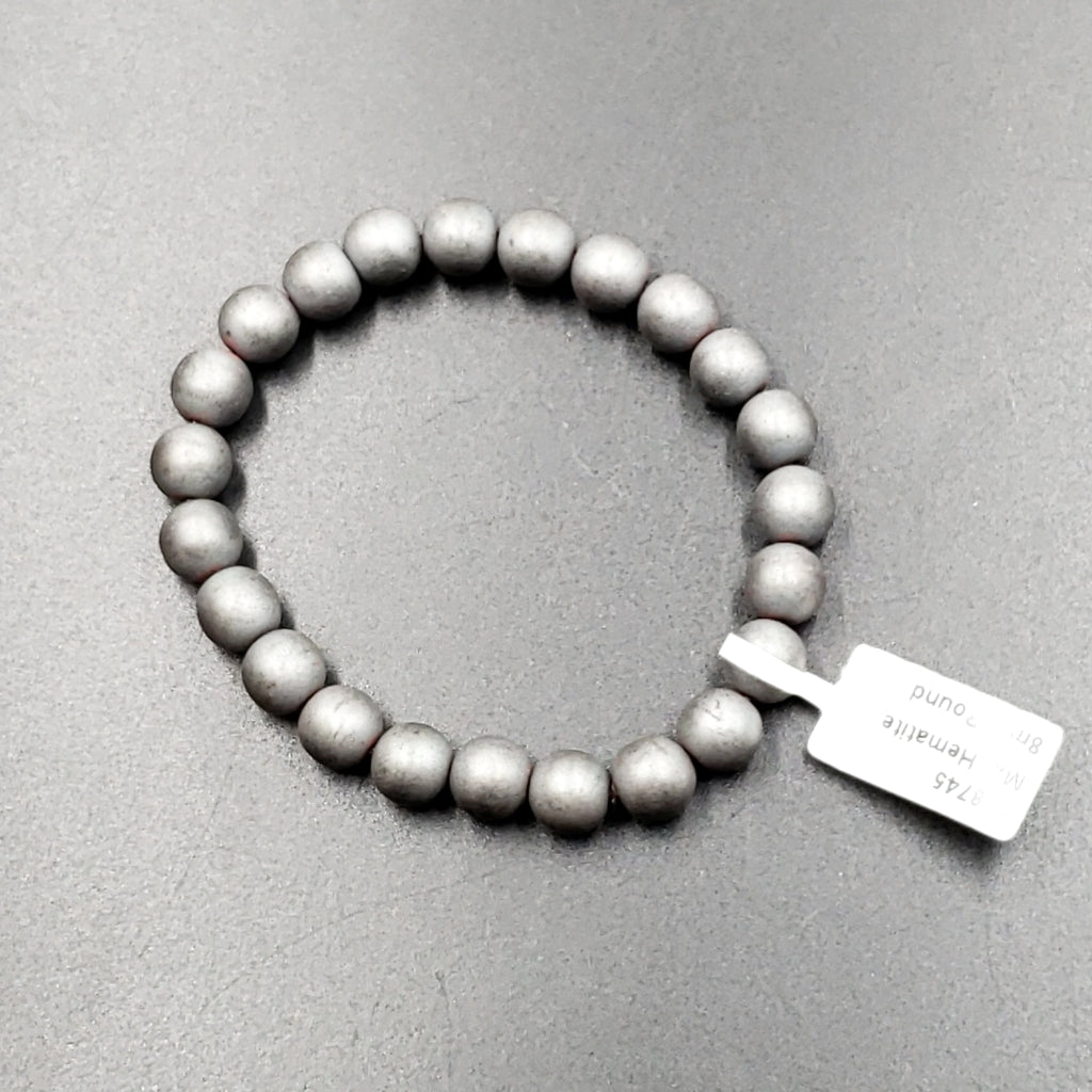 Matte Hematite Bead Bracelet 8mm - Bracelet
