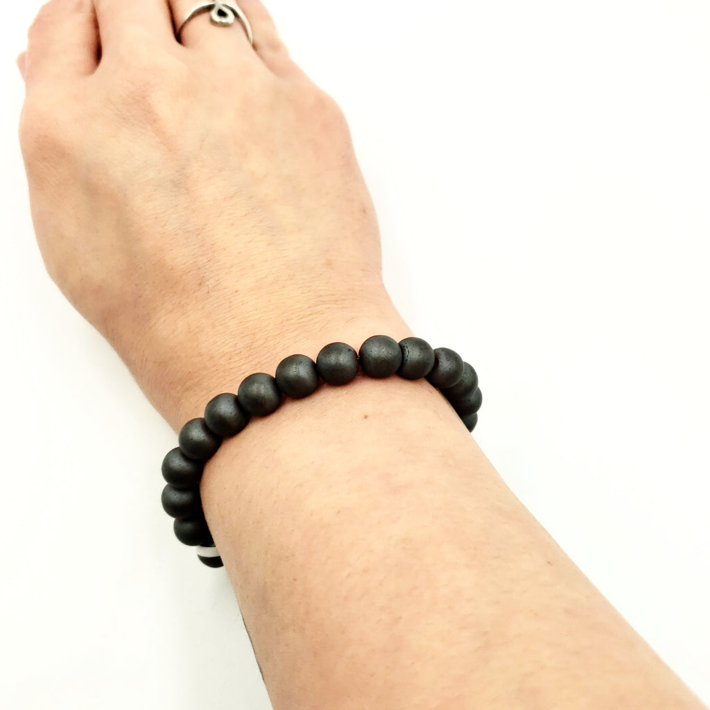 Matte Hematite Bead Bracelet 8mm - Bracelet