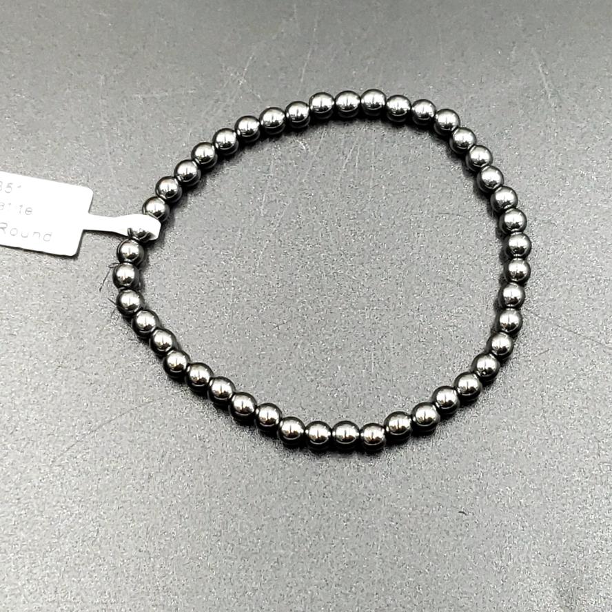 Hematite Bead Bracelet 4mm - Bracelet