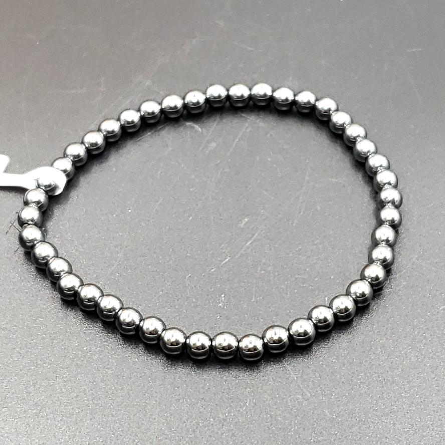 Hematite Bead Bracelet 4mm - Bracelet