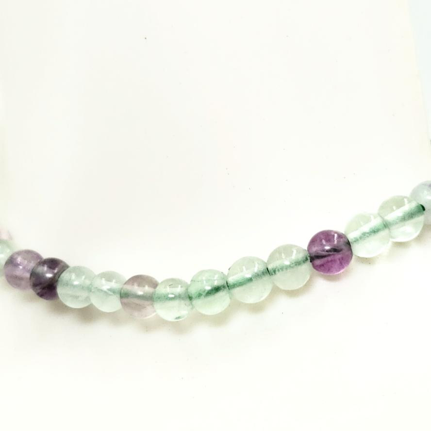 Rainbow Fluorite Bead Bracelet 4mm - Bracelet