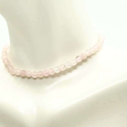 Rose Quartz Bead Bracelet 4mm