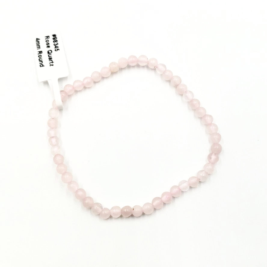 Rose Quartz Bead Bracelet 4mm