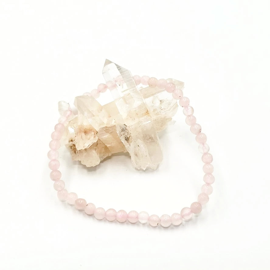 Rose Quartz Bead Bracelet 4mm