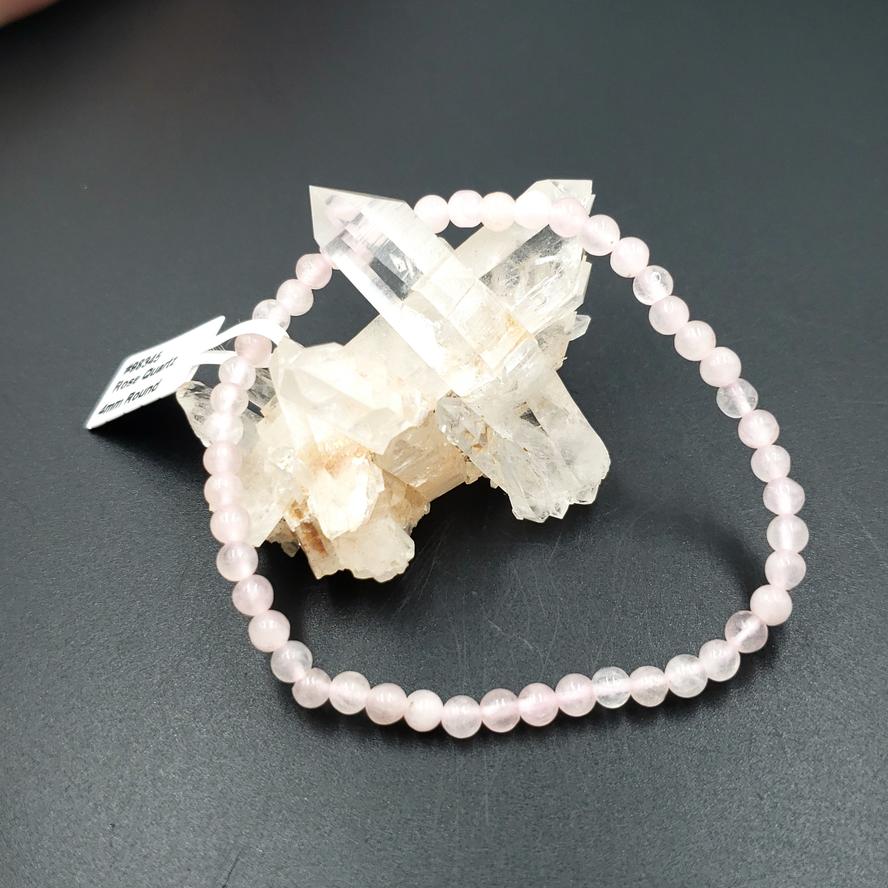 Rose Quartz Bead Bracelet 4mm