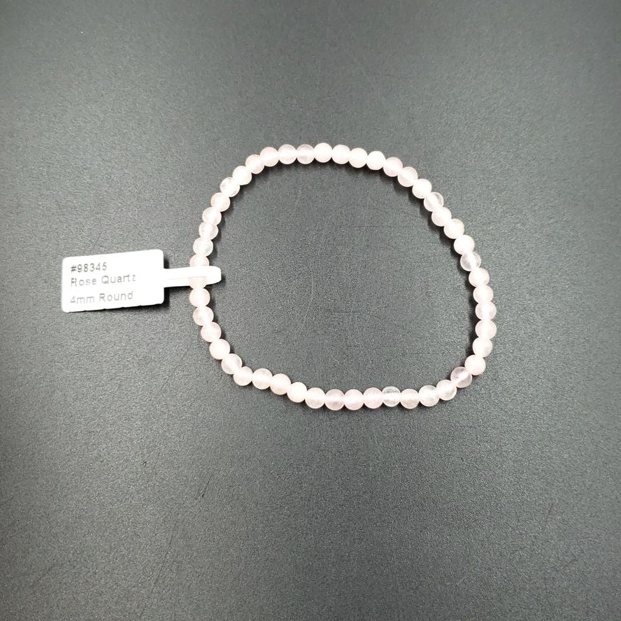 Rose Quartz Bead Bracelet 4mm