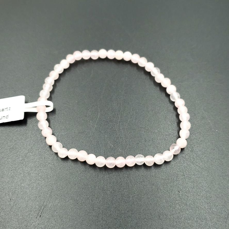 Rose Quartz Bead Bracelet 4mm