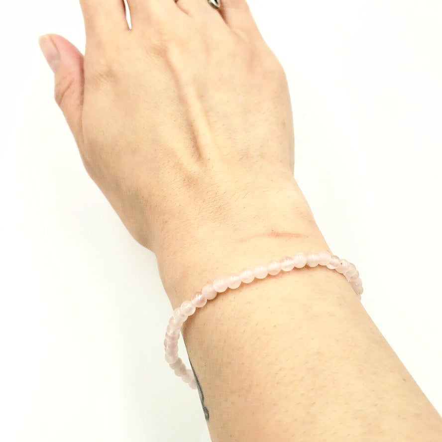 Rose Quartz Bead Bracelet 4mm