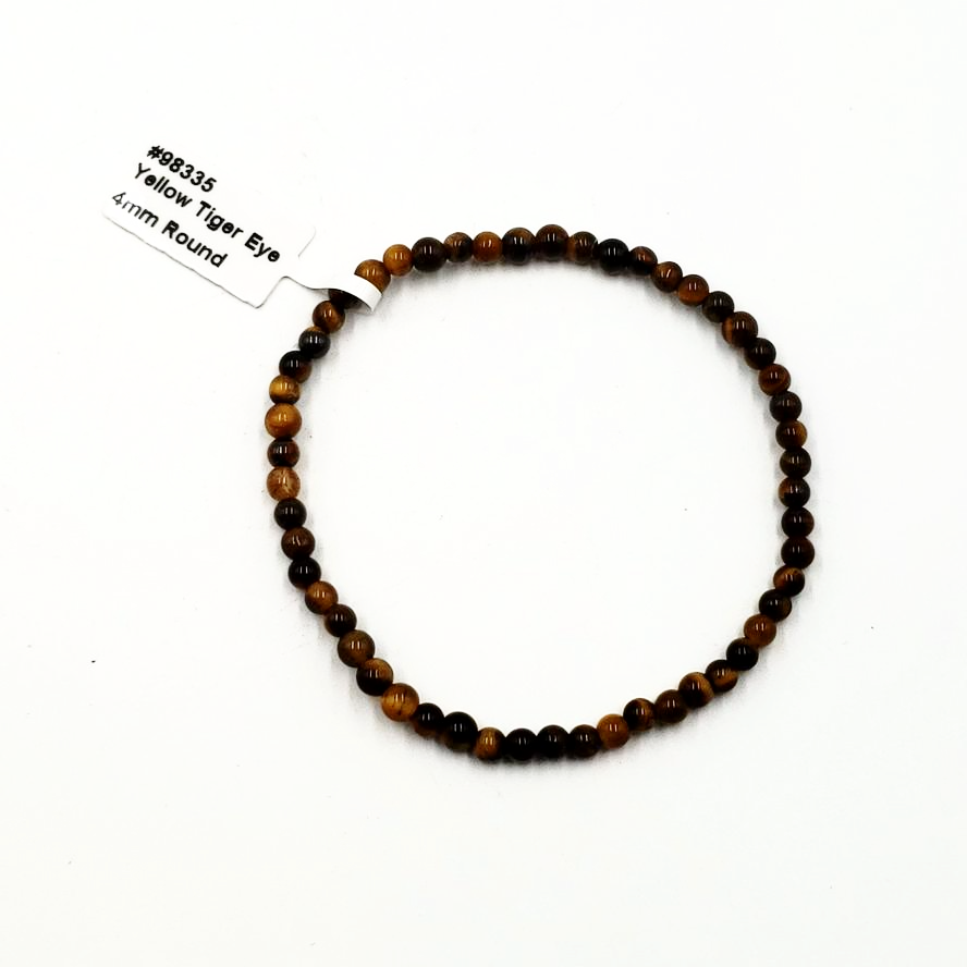 Tiger Eye Bead Bracelet 4mm - Bracelet
