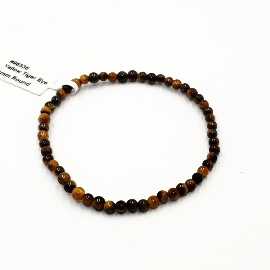 Tiger Eye Bead Bracelet 4mm - Bracelet