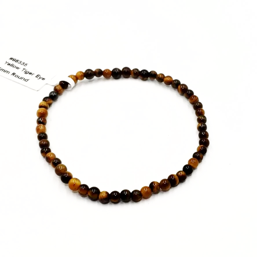 Tiger Eye Bead Bracelet 4mm - Bracelet