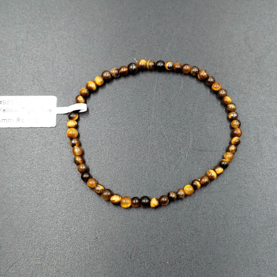 Tiger Eye Bead Bracelet 4mm - Bracelet