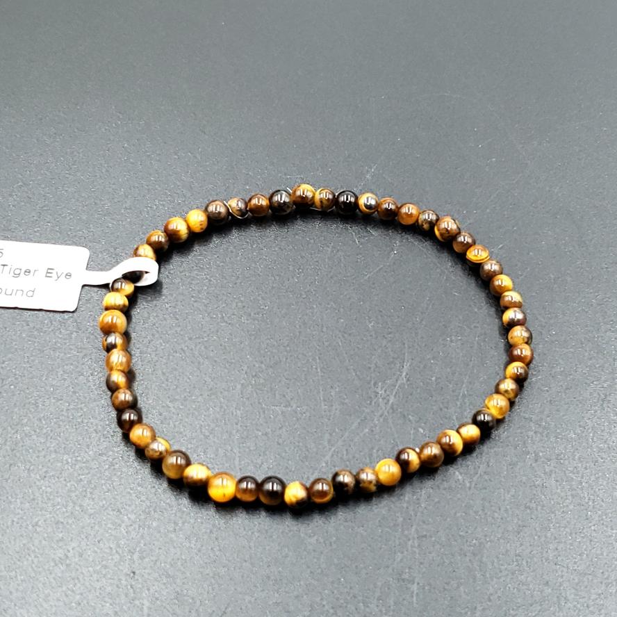 Tiger Eye Bead Bracelet 4mm - Bracelet