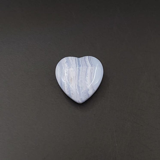 Blue Lace Agate Heart Stone - Elevated Metaphysical