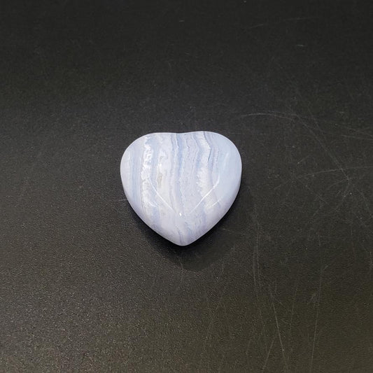 Blue Lace Agate Heart Stone - Elevated Metaphysical