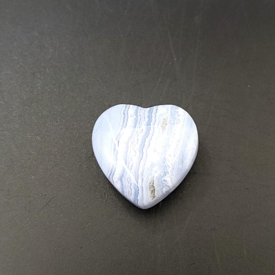 Blue Lace Agate Heart Stone - Elevated Metaphysical