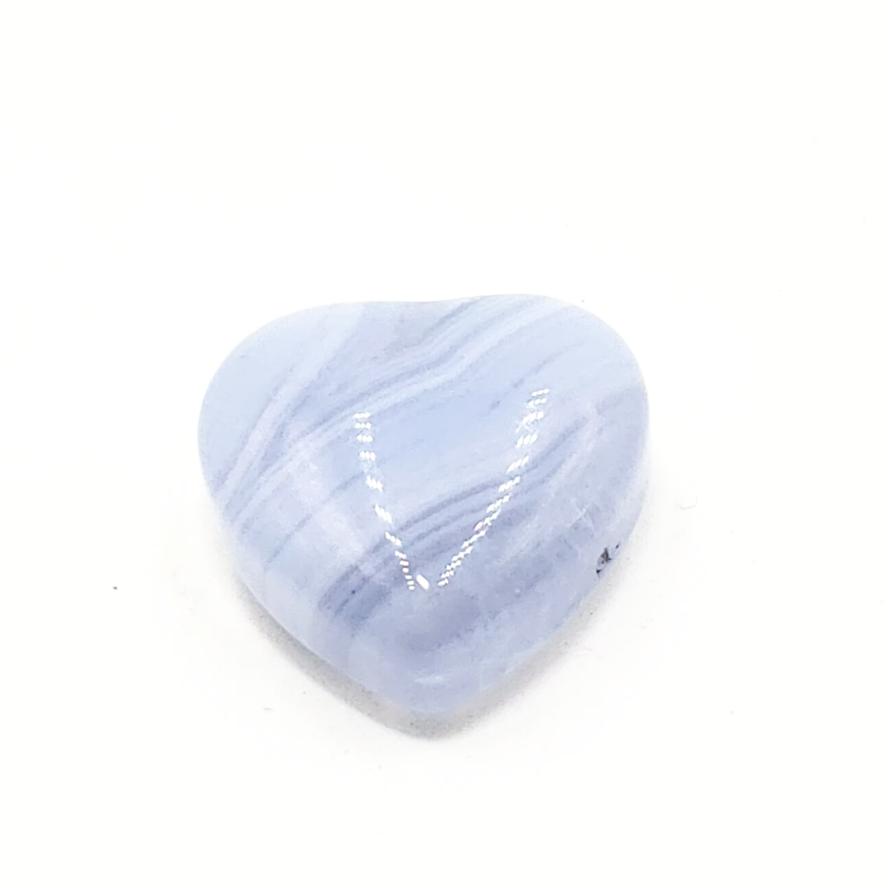 Blue Lace Agate Heart Stone - Elevated Metaphysical