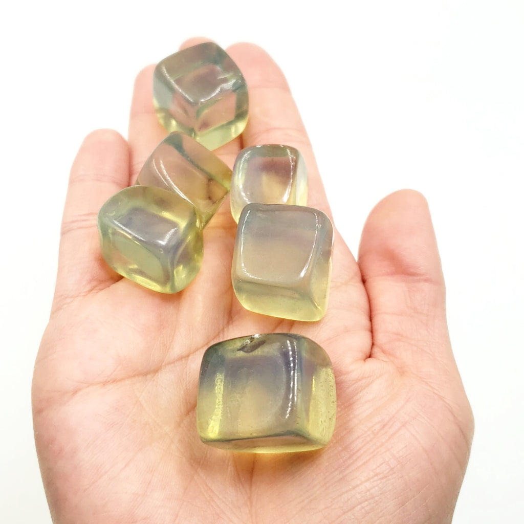 Yellow Opalite Tumbled Stone Cube - Tumbled Stones