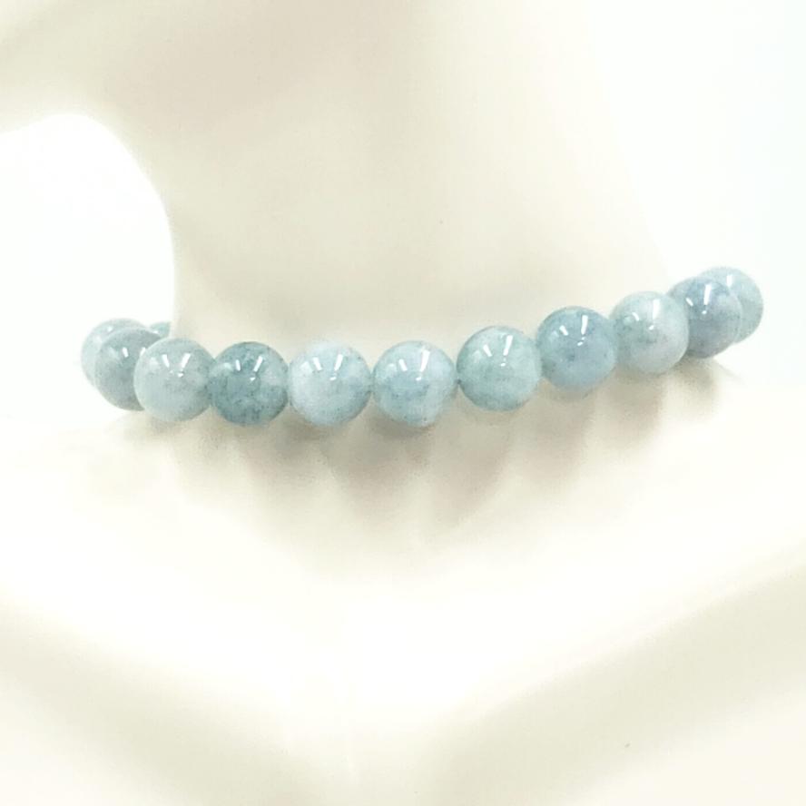 Aquamarine Bead Bracelet 10mm 7" - Elevated Metaphysical