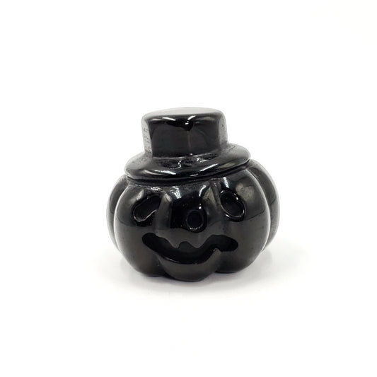 Black Obsidian Pumpkin Carving Figurine 66mm 2.6" - Figurine