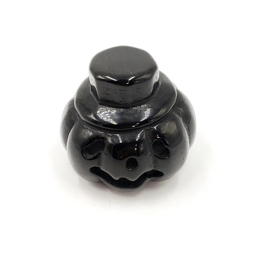 Black Obsidian Pumpkin Carving Figurine 66mm 2.6" - Figurine