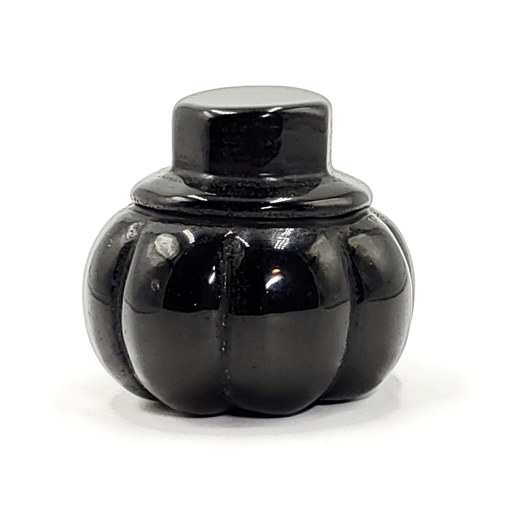 Black Obsidian Pumpkin Carving Figurine 66mm 2.6" - Figurine