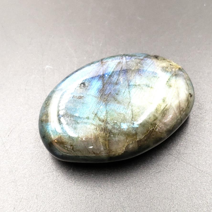 Labradorite Palm Stone Smooth Stone Blue Labradorite - Elevated Metaphysical