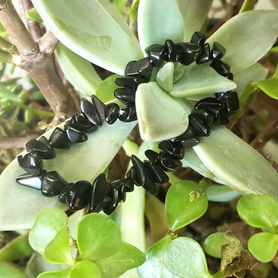 Black Obsidian Chip Bracelet - Bracelet
