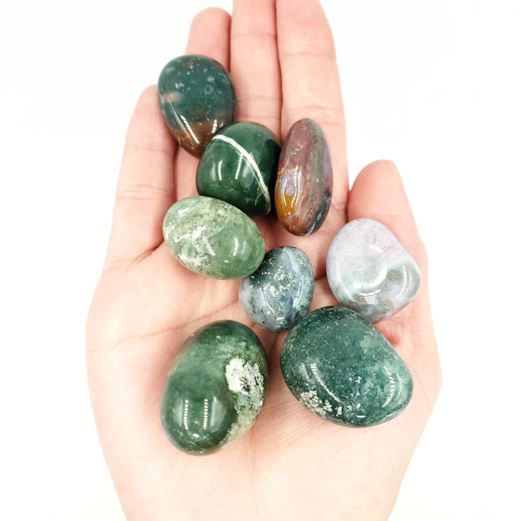 Moss Agate Tumbled Stone - Elevated Metaphysical
