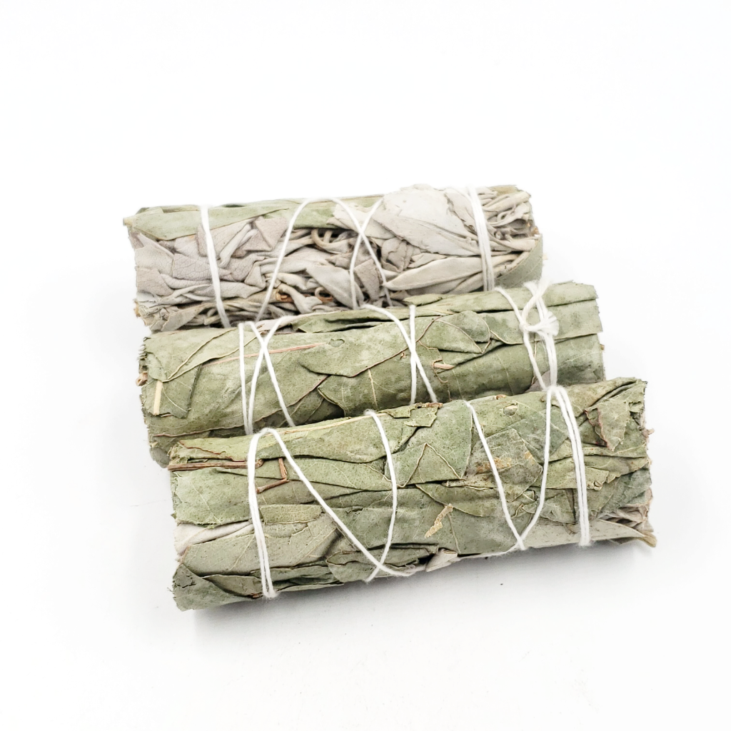 White Sage & Eucalyptus Cleansing Wand Stick 4"