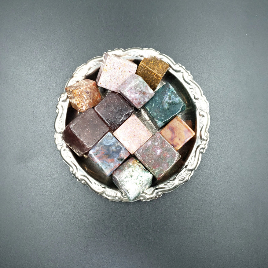 Ocean Jasper Cube Tumbled Stone - Elevated Metaphysical