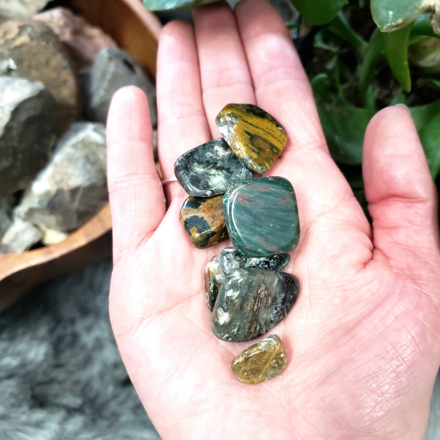 Ocean Jasper Tumbled Stone - Elevated Metaphysical