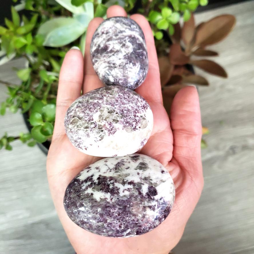 Lepidolite Palm Stone Lepidolite Gallet